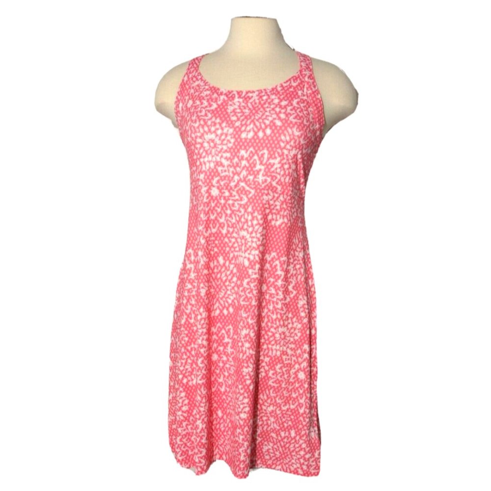COLUMBIA PINK PRINTED SLEEVELESS COLD BAY DRESS